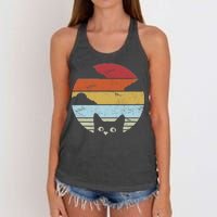 Vintage Sunset Cat Women's Knotted Racerback Tank