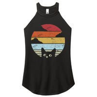 Vintage Sunset Cat Women's Perfect Tri Rocker Tank