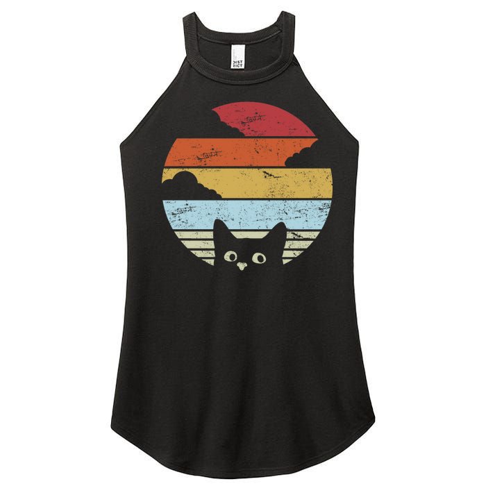 Vintage Sunset Cat Women's Perfect Tri Rocker Tank