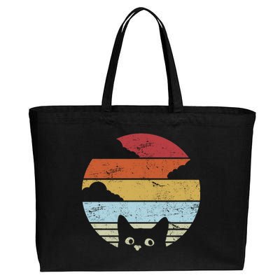 Vintage Sunset Cat Cotton Canvas Jumbo Tote