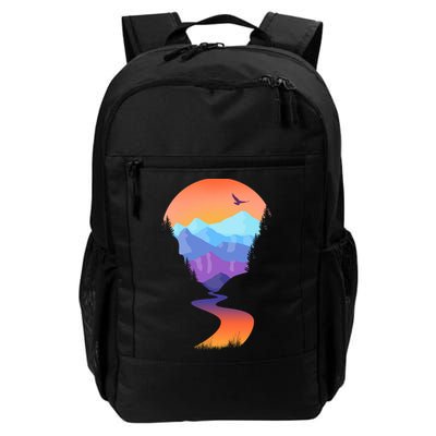 Vintage Sunset Mountain River Backpack