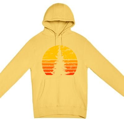 Vintage Sunset Tree Premium Pullover Hoodie