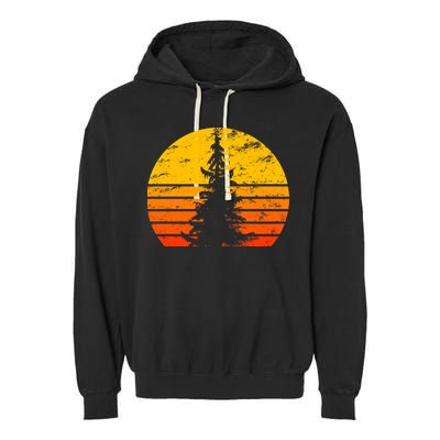 Vintage Sunset Tree Garment-Dyed Fleece Hoodie