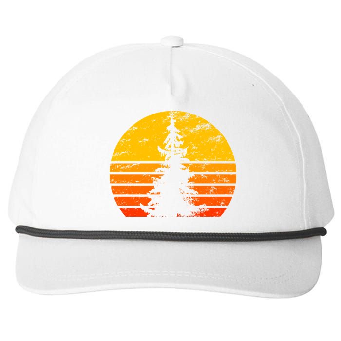 Vintage Sunset Tree Snapback Five-Panel Rope Hat