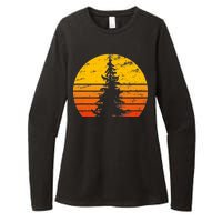 Vintage Sunset Tree Womens CVC Long Sleeve Shirt