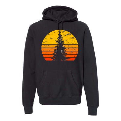 Vintage Sunset Tree Premium Hoodie