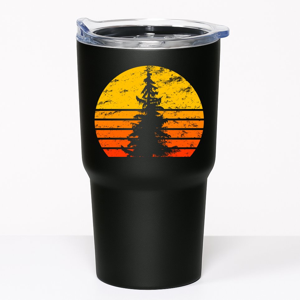 Vintage Sunset Tree Tumbler