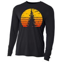 Vintage Sunset Tree Cooling Performance Long Sleeve Crew