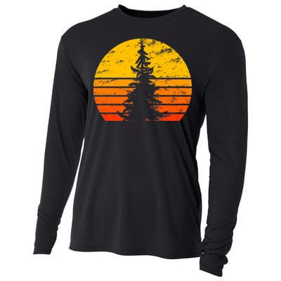 Vintage Sunset Tree Cooling Performance Long Sleeve Crew