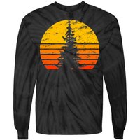 Vintage Sunset Tree Tie-Dye Long Sleeve Shirt