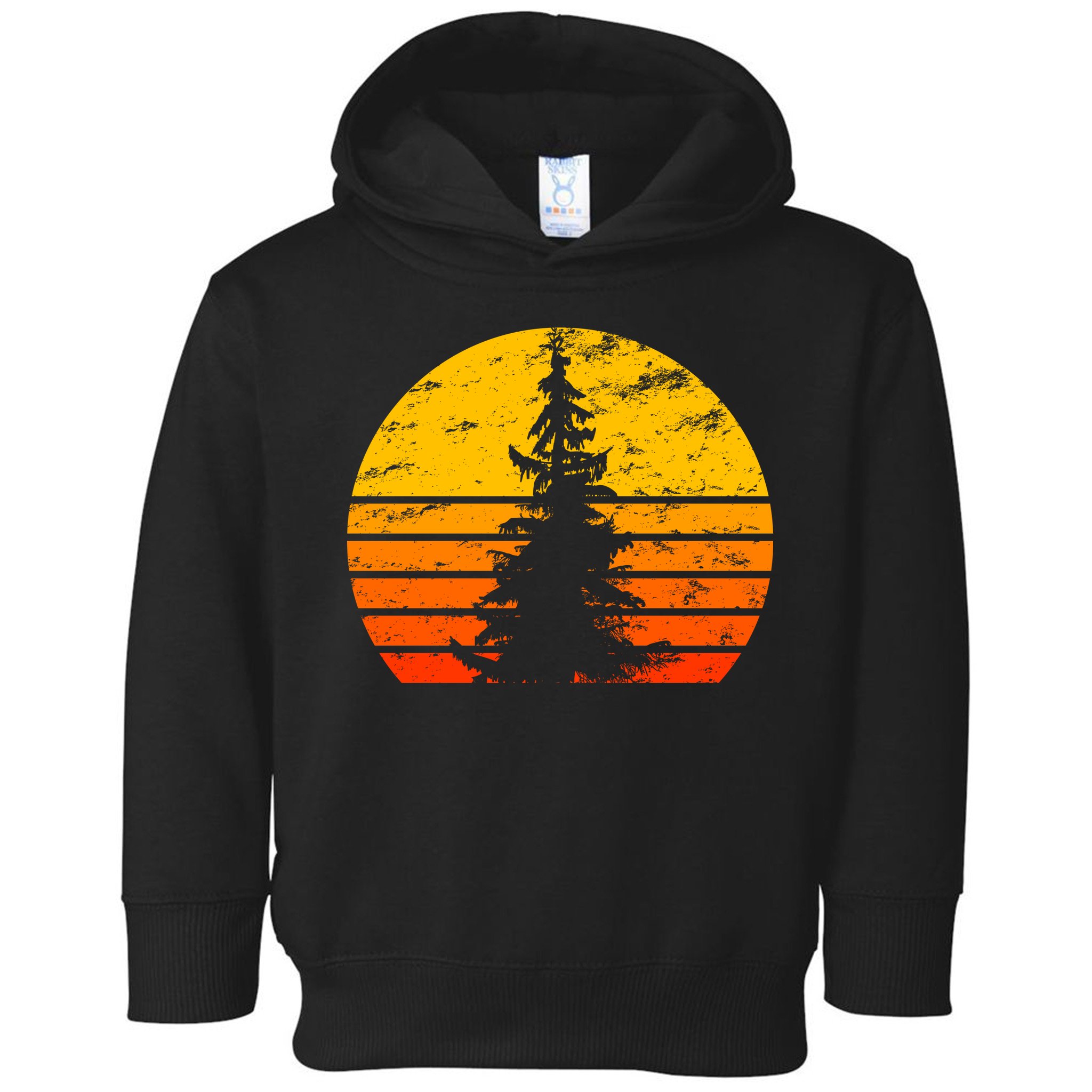 Vintage Sunset Tree Toddler Hoodie