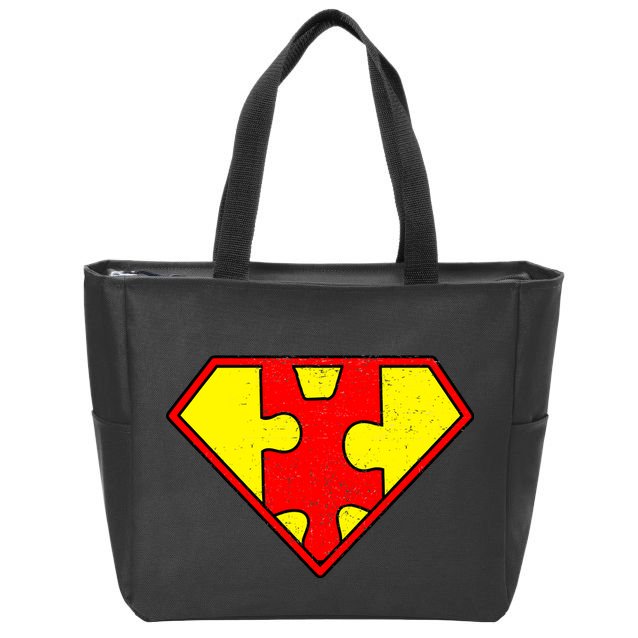 Vintage Super Autism Zip Tote Bag