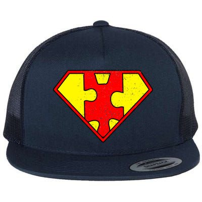 Vintage Super Autism Flat Bill Trucker Hat