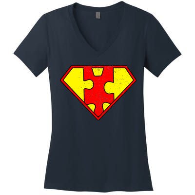 Vintage Super Autism Women's V-Neck T-Shirt