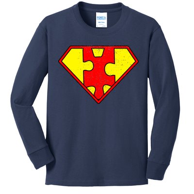 Vintage Super Autism Kids Long Sleeve Shirt