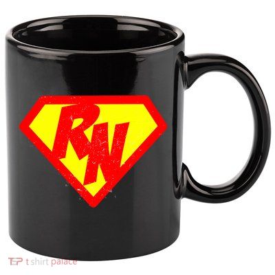 Vintage Super Nurse RN Distressed 11oz C Handle Ceramic Mug