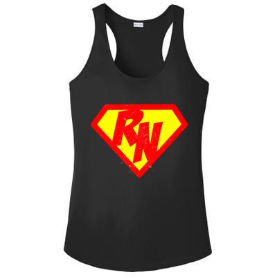 Vintage Super Nurse RN Distressed Ladies PosiCharge Competitor Racerback Tank