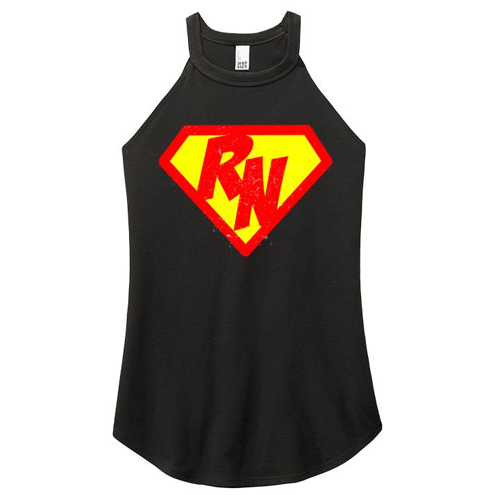 Vintage Super Nurse RN Distressed Women's Perfect Tri Rocker Tank