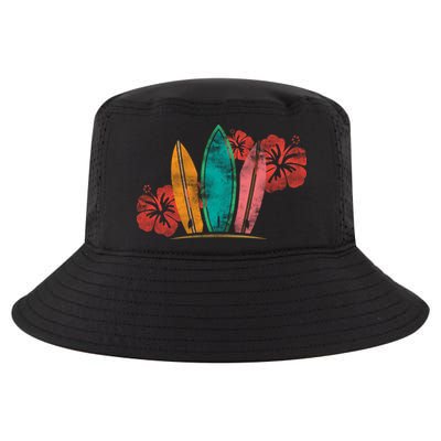 Vintage Surfing Emblem Cool Comfort Performance Bucket Hat