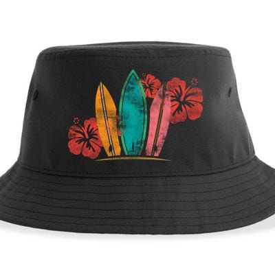 Vintage Surfing Emblem Sustainable Bucket Hat