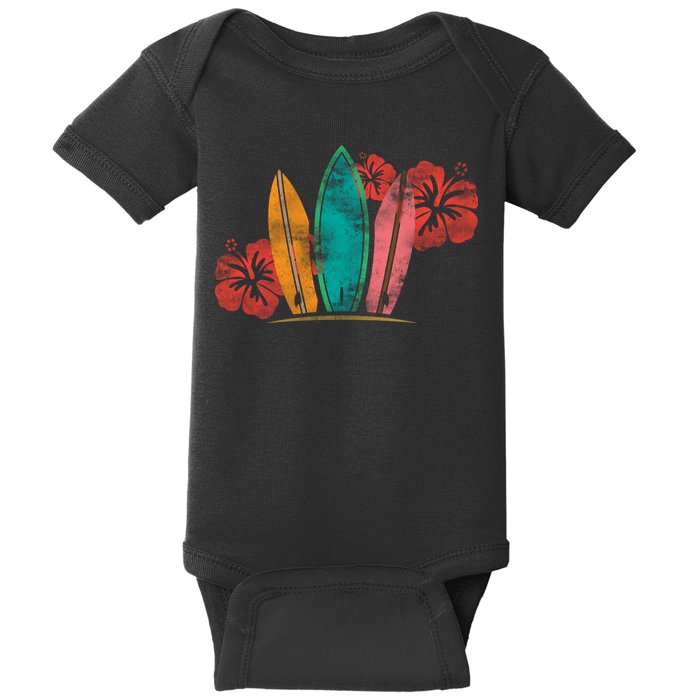 Vintage Surfing Emblem Baby Bodysuit