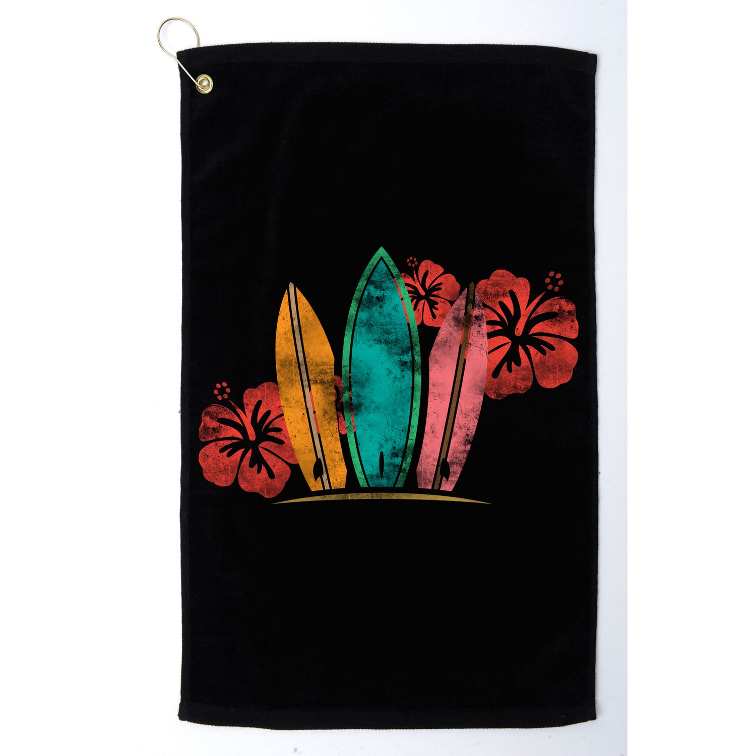 Vintage Surfing Emblem Golf Towel