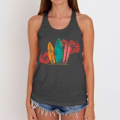 Vintage Surfing Emblem Women's Knotted Racerback Tank