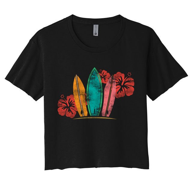 Vintage Surfing Emblem Crop Top