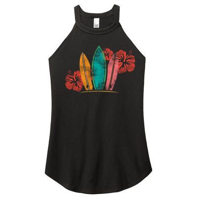 Vintage Surfing Emblem Women’s Perfect Tri Rocker Tank