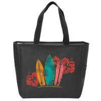 Vintage Surfing Emblem Zip Tote Bag