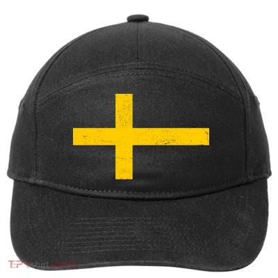 Vintage Swedish Flag 7-Panel Snapback Hat