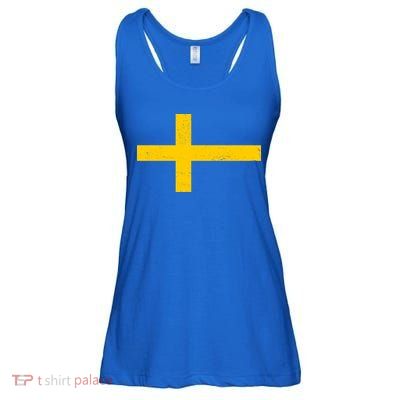 Vintage Swedish Flag Ladies Essential Flowy Tank
