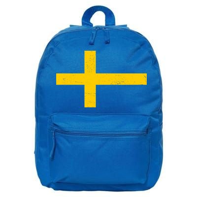 Vintage Swedish Flag 16 in Basic Backpack