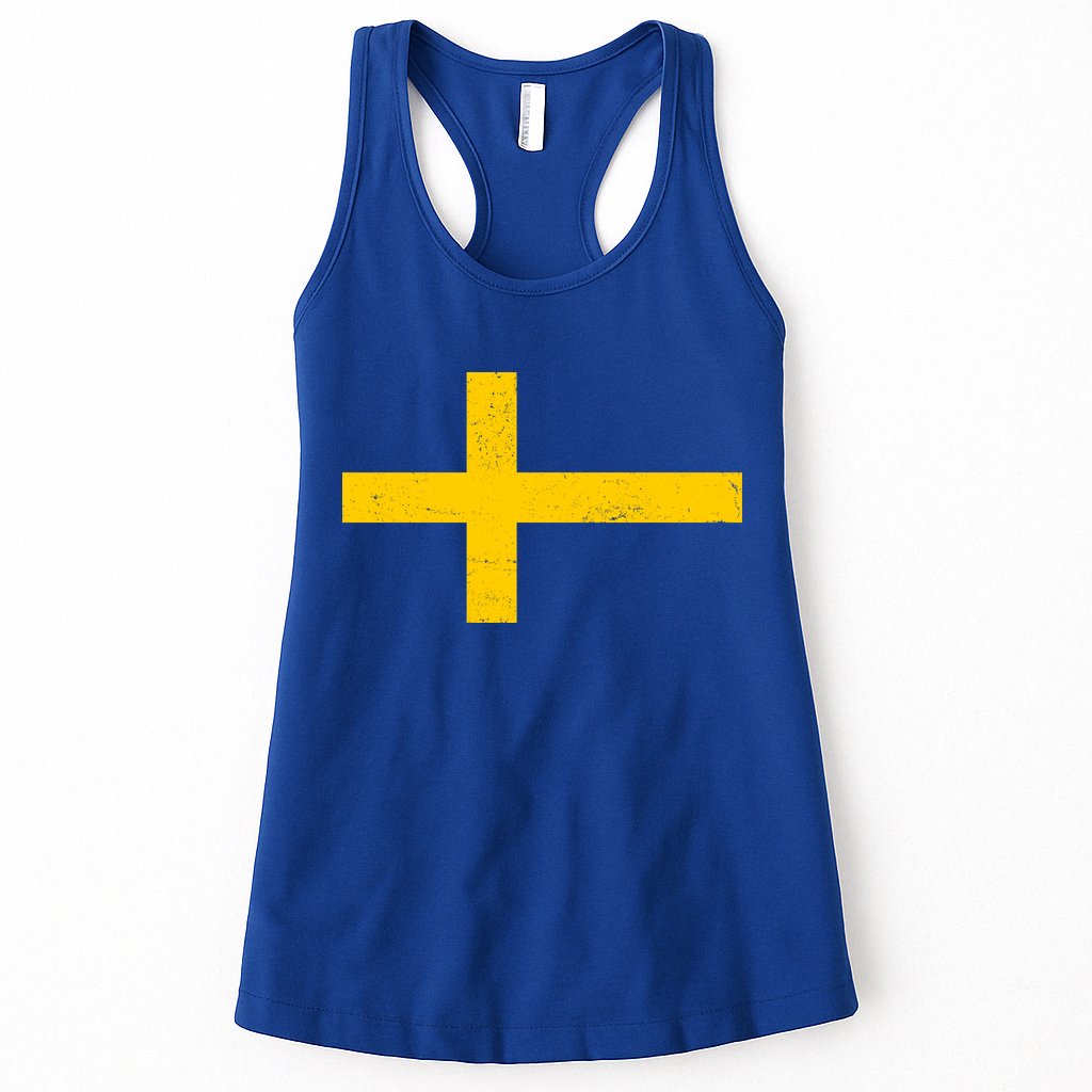 Vintage Swedish Flag Womens Tank Top