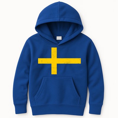 Vintage Swedish Flag Kids Hoodie