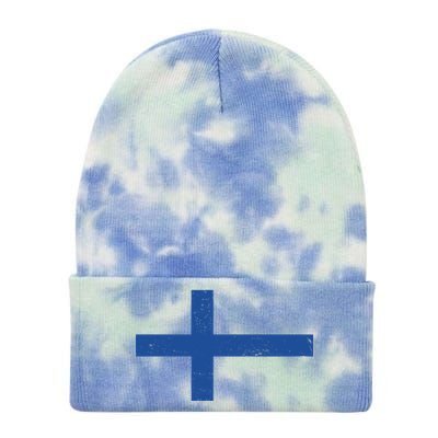 Vintage Swedish Flag Tie Dye 12in Knit Beanie