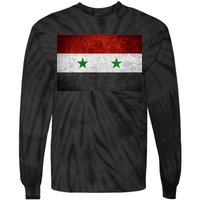 Vintage Syrian Independence Flag Tie-Dye Long Sleeve Shirt