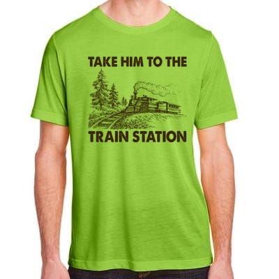 Vintage Take Him To the Train Station Adult ChromaSoft Performance T-Shirt