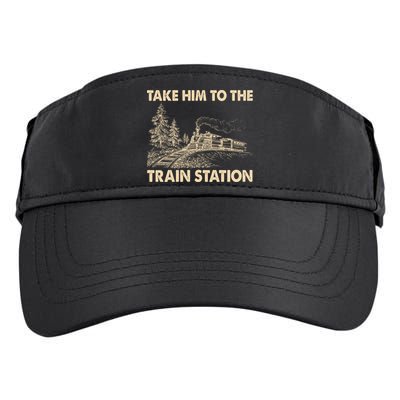 Vintage Take Him To the Train Station Adult Drive Performance Visor