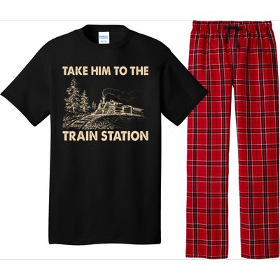 Vintage Take Him To the Train Station Pajama Set