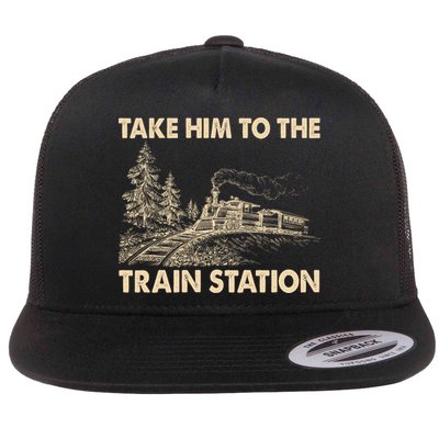 Vintage Take Him To the Train Station Flatbill Hat