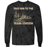 Vintage Take Him To the Train Station Tie-Dye Long Sleeve Shirt