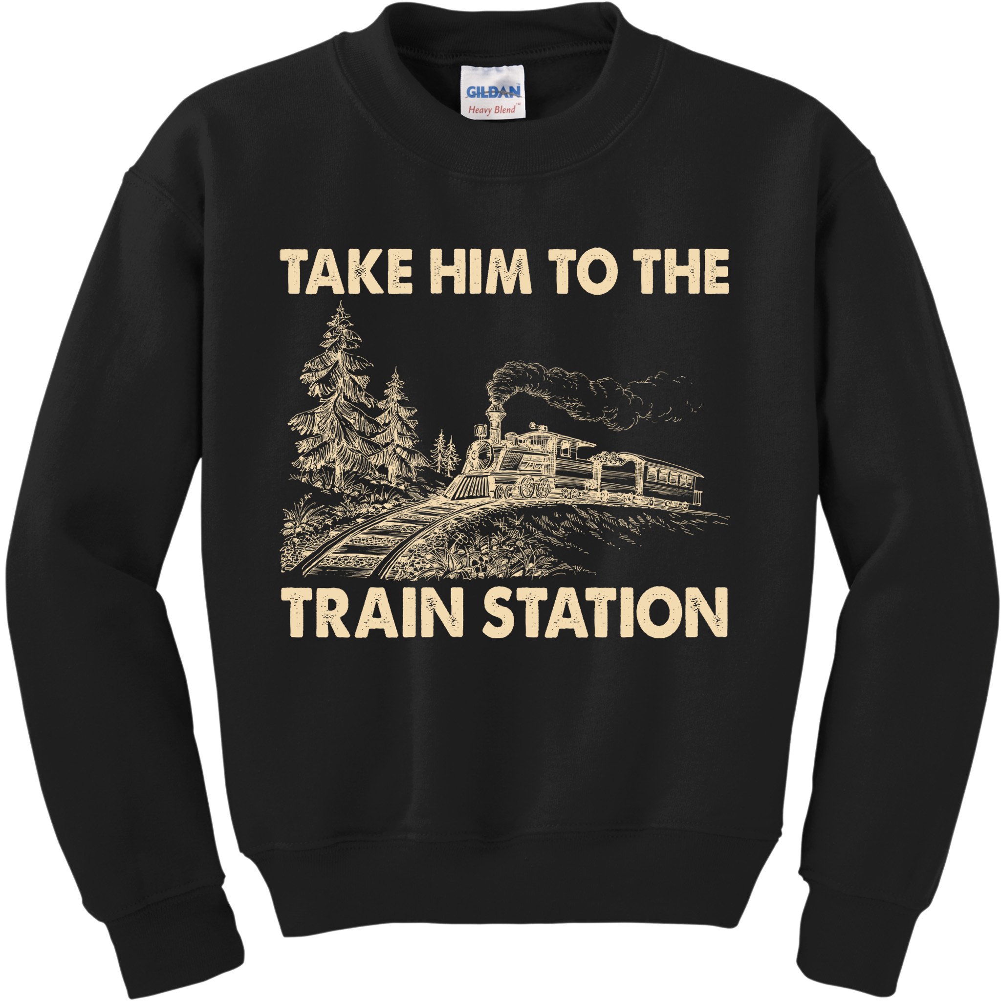 Vintage Take Him To the Train Station Kids Sweatshirt