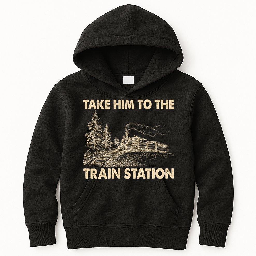 Vintage Take Him To the Train Station Kids Hoodie