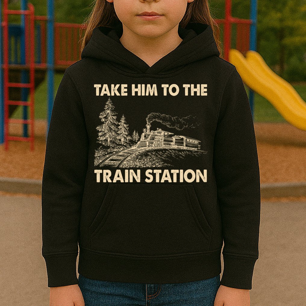 Vintage Take Him To the Train Station Kids Hoodie