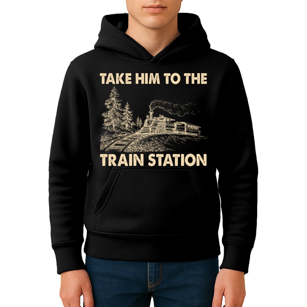 Vintage Take Him To the Train Station Kids Hoodie