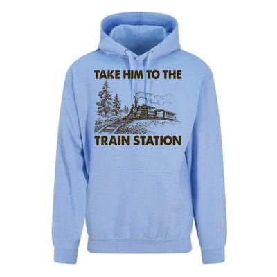 Vintage Take Him To the Train Station Unisex Surf Hoodie