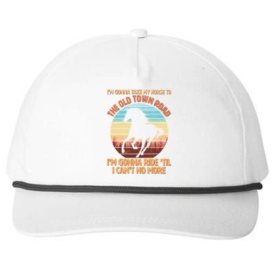 Vintage Take My Horse To The Old Town Road Snapback Five-Panel Rope Hat