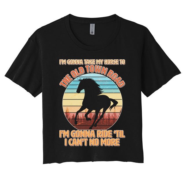 Vintage Take My Horse To The Old Town Road Crop Top