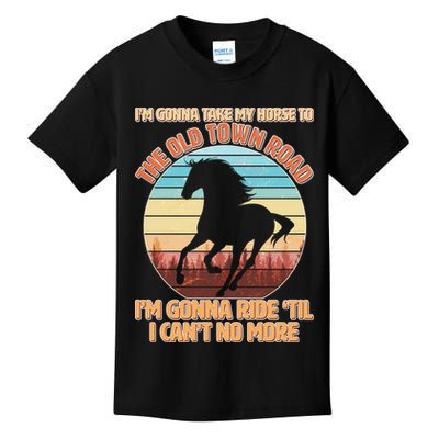 Vintage Take My Horse To The Old Town Road Kids T-Shirt